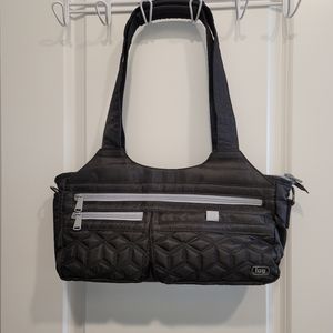 Lug Streetcar short tote bag - black w/ crossbody strap
